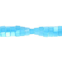 Cat's Eye Fiber Optic Glass Cube, Square & Rectangle Beads - Blue - Cube - 4x4mm - 16-inch - unbranded beads for jewelry making