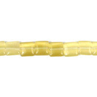 Cat's Eye Fiber Optic Glass Cube, Square & Rectangle Beads - Yellow - Square - 8x8mm - 16-inch | SKU 97269 - unbranded beads for jewelry making