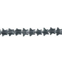 Cat's Eye Fiber Optic Glass Star Beads - Dark Grey Star - 7x7mm - 16-inch - unbranded beads for jewelry making
