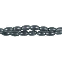 Cat's Eye Fiber Optic Glass Oval, Rice & Tube Beads - Black - Rice - 5x8mm - 16-inch - unbranded beads for jewelry making