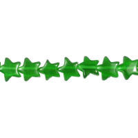 Cat's Eye Fiber Optic Glass Star Beads - Green - Star - 9x9mm - 16-inch | SKU 97327 - unbranded beads for jewelry making