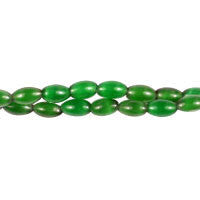 Cat's Eye Fiber Optic Glass Oval, Rice & Tube Beads - Green - Rice - 5x8mm - 16-inch | SKU 97333 - unbranded beads for jewelry making