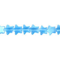 Cat's Eye Fiber Optic Glass Star Beads - Blue - Star - 9x9mm - 16-inch | SKU 97361 - unbranded beads for jewelry making