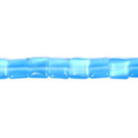 Cat's Eye Fiber Optic Glass Cube, Square & Rectangle Beads - Blue - Square - 8x8mm - 16-inch | SKU 97369 - unbranded beads for jewelry making