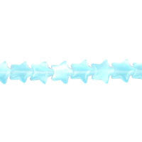 Cat's Eye Fiber Optic Glass Star Beads - Blue - Star - 9x9mm - 16-inch | SKU 97389 - unbranded beads for jewelry making