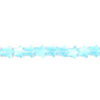 Cat's Eye Fiber Optic Glass Star Beads - Aquamarine Star - 7x7mm - 16-inch - unbranded beads for jewelry making
