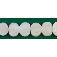 Shell MOP Beads - Shell (White MOP) Flat Peanut - 13x20mm - 16-inch - unbranded beads for jewelry making