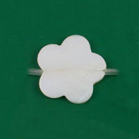 Shell MOP Beads - Shell (White MOP) Flat Flower - 30x30mm - 16-inch - unbranded beads for jewelry making