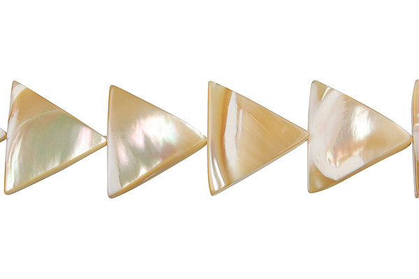 Shell MOP Beads - Shell (Natural MOP) Triangle - 15x15mm - 16-inch - unbranded beads for jewelry making