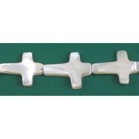 Shell MOP Beads - Shell (Silver MOP) Cross - 13x18mm - 16-inch - unbranded beads for jewelry making