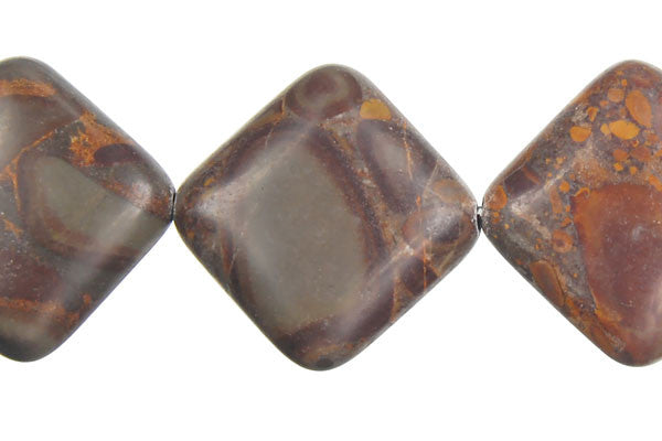 Golden Jasper Beads - Puffy Square - 20x20mm - 16-inch - unbranded beads for jewelry making