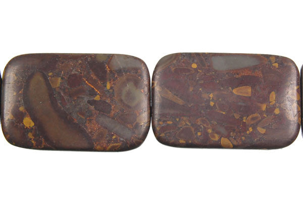 Golden Jasper Beads - Puffy Rectangle (Round Corner) - 20x30mm - 16-inch - unbranded beads for jewelry making