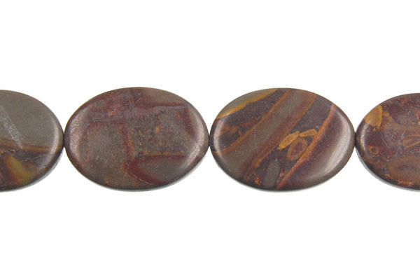 Golden Jasper Beads - Flat Oval - 13x18mm - 16-inch - unbranded beads for jewelry making