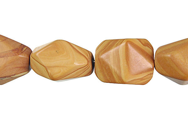 Wood Jasper Beads - Faceted Nugget - 10x14mm - 16-inch - unbranded beads for jewelry making