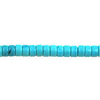Turquoise Quartz Glass Beads - Puffy Disc - 4x6mm - 16-inch - unbranded beads for jewelry making