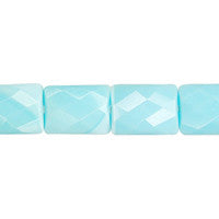 Turquoise Quartz Glass Beads - Turquoise Light Quartz Faceted Rectangle - 12x16mm - 16-inch - unbranded beads for jewelry making