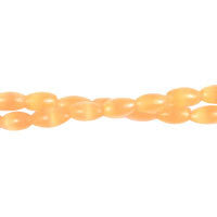 Cat's Eye Fiber Optic Glass Oval, Rice & Tube Beads - Orange - Rice - 5x8mm - 16-inch - unbranded beads for jewelry making