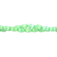 Cat's Eye Fiber Optic Glass Oval, Rice & Tube Beads - Green - Rice - 4x6mm - 16-inch - unbranded beads for jewelry making