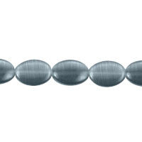 Cat's Eye Fiber Optic Glass Oval, Rice & Tube Beads - Silver - Oval - 10x14mm - 16-inch - unbranded beads for jewelry making