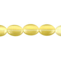 Cat's Eye Fiber Optic Glass Oval, Rice & Tube Beads - Yellow - Oval - 10x14mm - 16-inch - unbranded beads for jewelry making