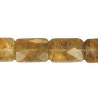 Coffee Quartz Glass Beads - Faceted Rectangle - 13x18mm - 16-inch - unbranded beads for jewelry making