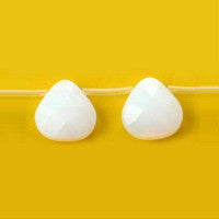 Opalite Beads - Quartz Faceted Flat Heart Briolette - 15x15mm - 16-inch - unbranded beads for jewelry making