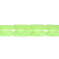 Green Jade Quartz Glass Beads - Light Green Jade Quartz Faceted Rectangle - 12x16mm - 16-inch - unbranded beads for jewelry making