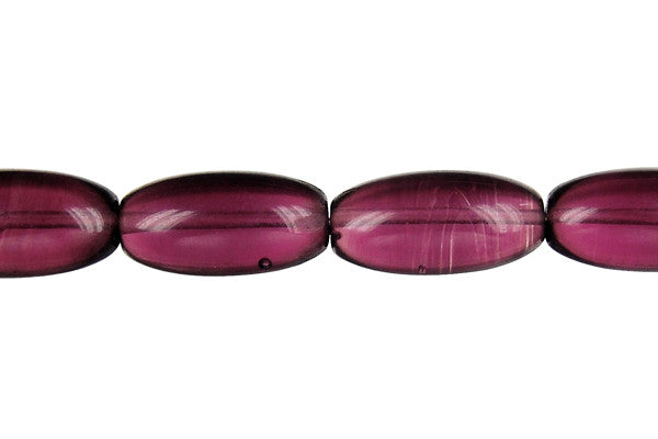 Amethyst Quartz Glass Beads - Rice - 10x20mm - 16-inch - unbranded beads for jewelry making