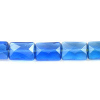 London Blue Quartz Glass Beads - Faceted Rectangle - 10x14mm - 16-inch - unbranded beads for jewelry making