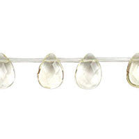 Citrine Quartz Glass Beads - Faceted Flat Briolette - 10x14mm - 16-inch - unbranded beads for jewelry making