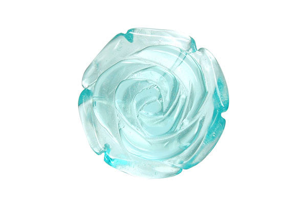 Aqua Quartz Glass Pendants: Flat Oval, Briolette & Rose & More - 4 Styles