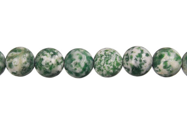 Green Spot Agate Beads - Round - 8mm - 16-inch - unbranded beads for jewelry making