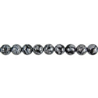 Snowflake Obsidian Beads - Round - 4mm - 16-inch - unbranded beads for jewelry making