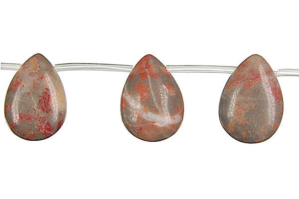 Sunset Jasper Beads - Flat Briolette - 13x18mm - 16-inch - unbranded beads for jewelry making
