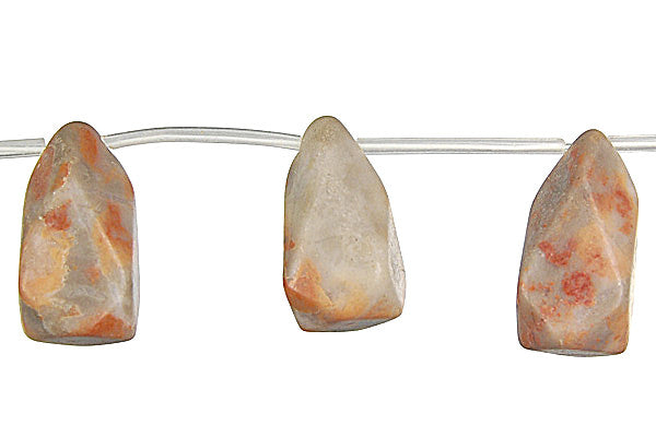 Sunset Jasper Beads - Machine Faceted Briolette - 10x20mm - 16-inch - unbranded beads for jewelry making