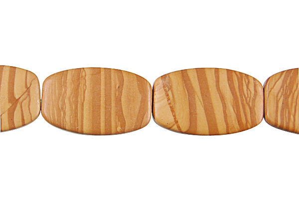 Wood Jasper Beads - Oval Rectangle - 14x22mm - 16-inch - unbranded beads for jewelry making