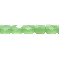 Green Jade Quartz Glass Beads - Light Green Jade Quartz Faceted Rectangle - 7x10mm - 16-inch - unbranded beads for jewelry making
