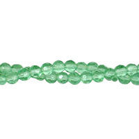 Green Quartz Glass Beads - Faceted Round - 4mm - 16-inch - unbranded beads for jewelry making