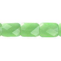 Green Jade Quartz Glass Beads - Light Green Jade Quartz Faceted Rectangle - 10x14mm - 16-inch - unbranded beads for jewelry making