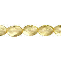 Citrine Quartz Glass Beads - Champagn Quartz Faceted Flat Oval - 10x14mm - 16-inch - unbranded beads for jewelry making