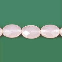 Rose Quartz Beads - Faceted Flat Oval - 10x14mm - 16-inch - unbranded beads for jewelry making