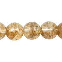Coffee Quartz Glass Beads - Round - 16mm - 16-inch - unbranded beads for jewelry making