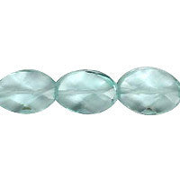Aqua Quartz Glass Beads - Faceted Flat Oval - 8x10mm - 16-inch - unbranded beads for jewelry making