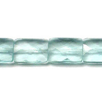 Aqua Quartz Glass Beads - Faceted Rectangle - 7x10mm - 16-inch - unbranded beads for jewelry making
