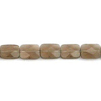 Smoky Quartz Glass Beads - Faceted Rectangle - 12x16mm - 16-inch - unbranded beads for jewelry making