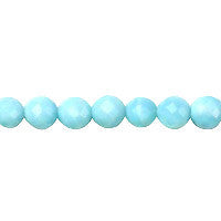 Turquoise Quartz Glass Beads - Turquoise Light Quartz Faceted Round - 8mm - 16-inch - unbranded beads for jewelry making
