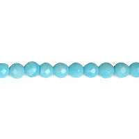Turquoise Quartz Glass Beads - Turquoise Light Quartz Faceted Round - 6mm - 16-inch - unbranded beads for jewelry making
