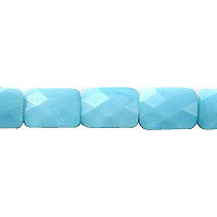 Turquoise Quartz Glass Beads - Turquoise Light Quartz Faceted Rectangle - 10x14mm - 16-inch - unbranded beads for jewelry making