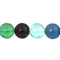 Multicolor Quartz Glass Beads - Round - 12mm - 16-inch - unbranded beads for jewelry making