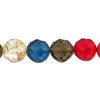 Multicolor Quartz Glass Beads - Faceted Round - 8mm - 16-inch - unbranded beads for jewelry making